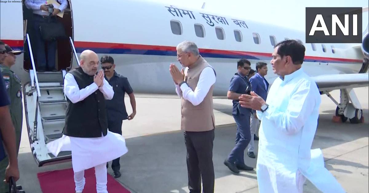 Union Home Minister Amit Shah arrives in Gujarat's Gandhinagar